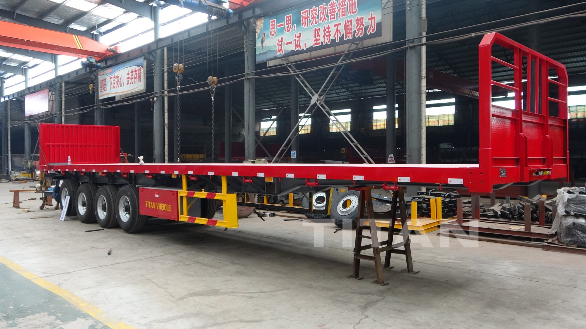 4 Axles flatbed semi trailer