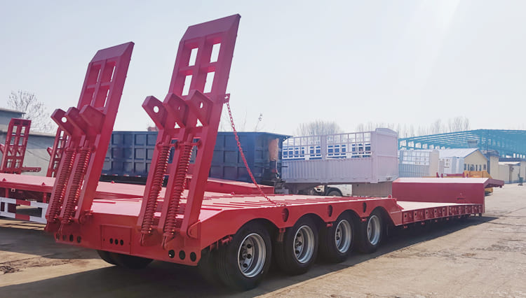 4 Axle Low Bed Trailer Truck for Sale in Guinea 