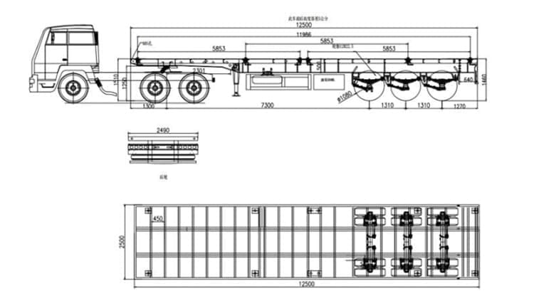 坦桑尼亚出售三轴平板拖车