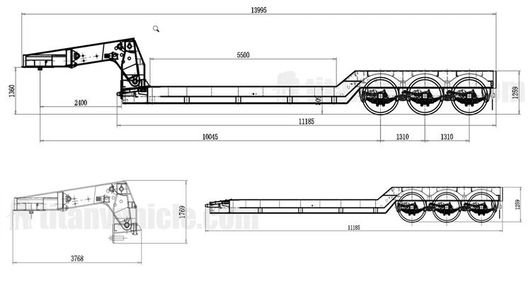 Tri Axle 60 Ton Detachable Gooseneck Trailer for Sale In Jamaica