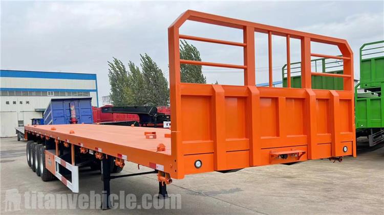 4 Axle Flatbed Trailer with Front Wall for Sale In Mali