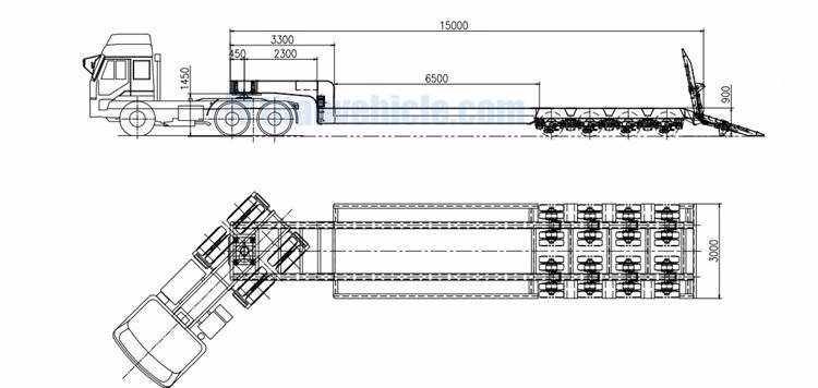 TITAN 4 lines 8 axles low bed trailer technical department